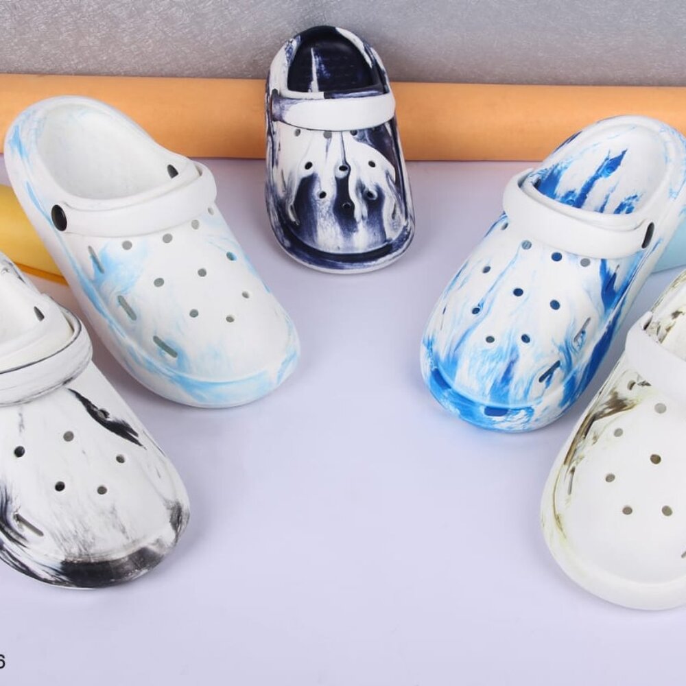 Slingback Clogs Tie-Dye Shoes for Boys in Black/L.Blue/D.Blue/Olive Green/Grey - Picture 1 of 5